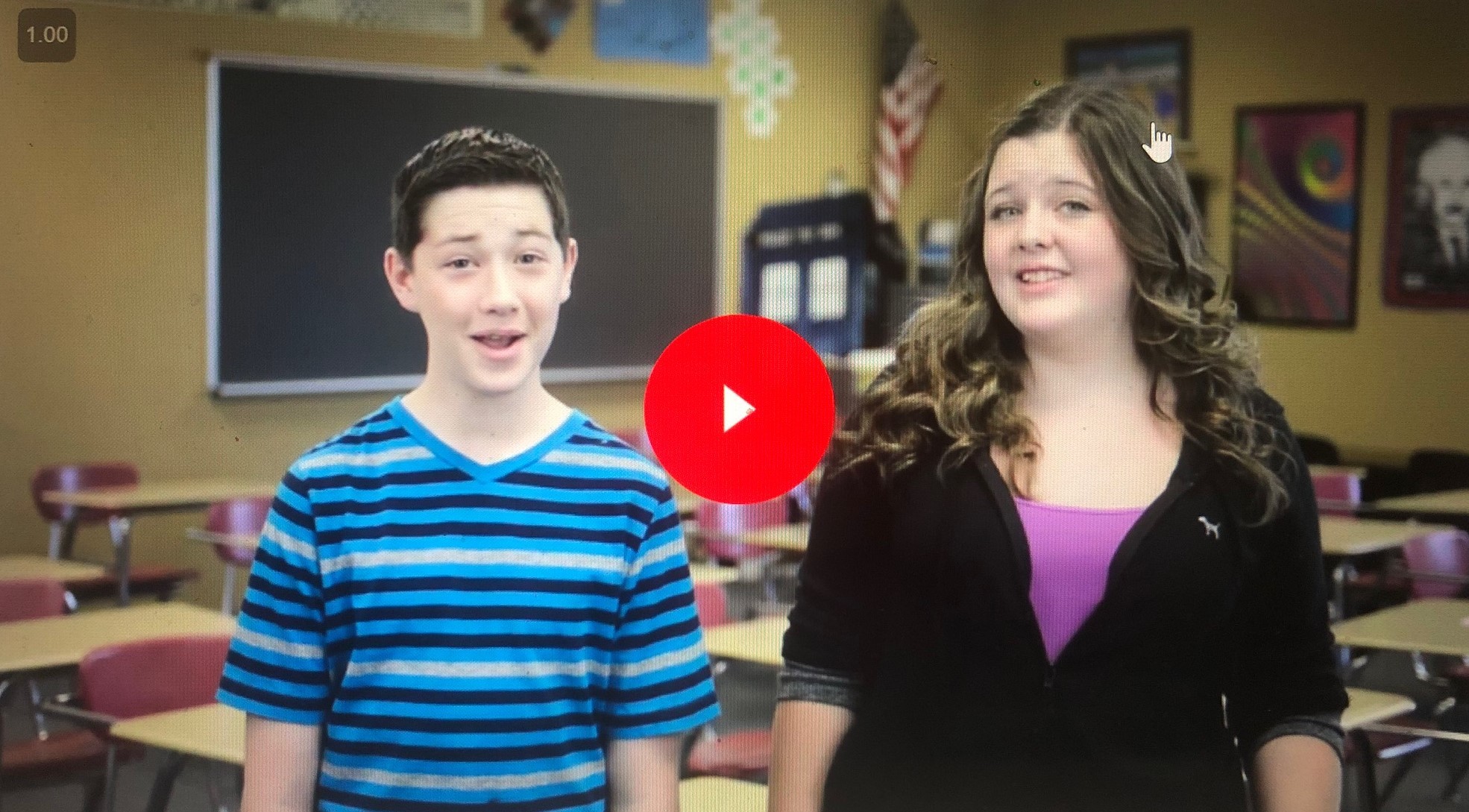 Middle school kids sharing